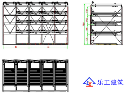 五层升降横移（三视图）